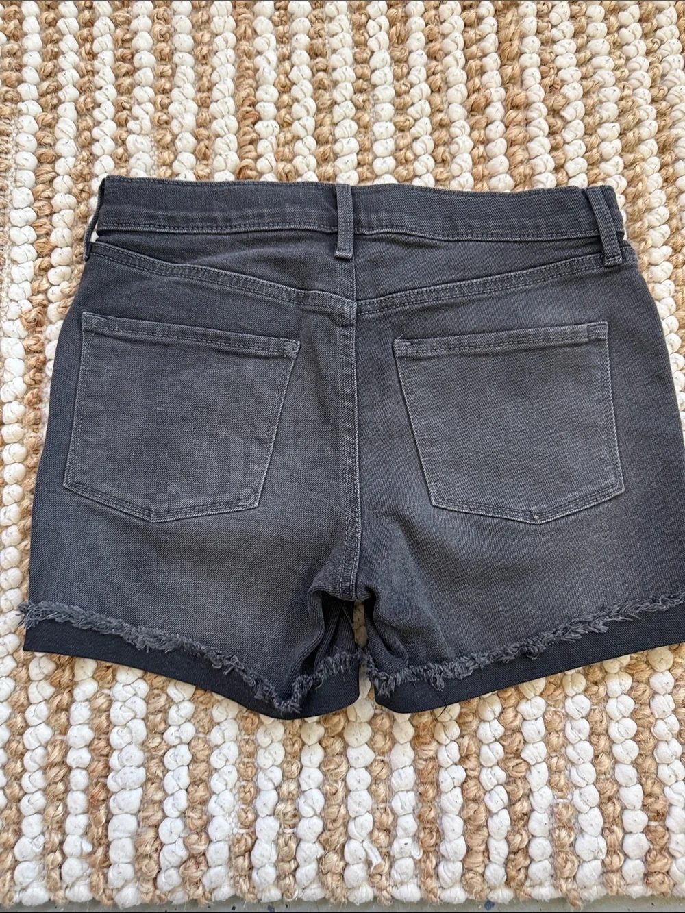 Old Navy Black Denim Frayed Hem Girls Shorts
